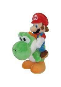 Toutou Super Mario Par Sanei - Mario Sur Yoshi Vert 20 CM